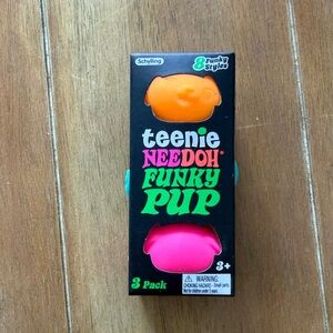 teenie NEEDOH Funky Pup 3-Pack - Orange, Teal & Hot Pink